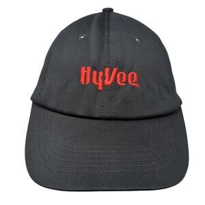 Hyvee Strapback Baseball Cap Black One Size Adjustable Embroidered Threads